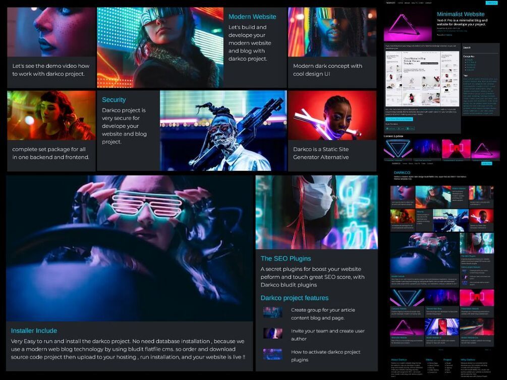 Шаблон тем Dark Web Darkco